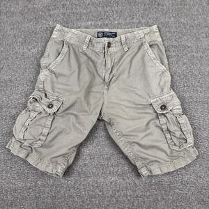 American Eagle Cargo Shorts Men's 32 Gray Military Tech Pocket Skate Grunge